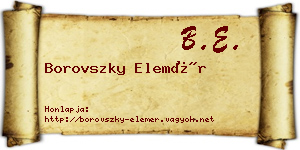 Borovszky Elemér névjegykártya