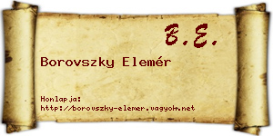 Borovszky Elemér névjegykártya
