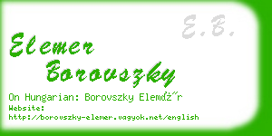 elemer borovszky business card